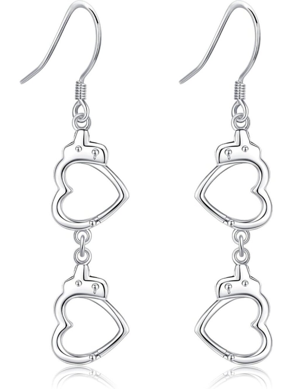 Heart-Shaped Handcuff Earrings in 925 Sterling Silver | Unique Women's Jewelry